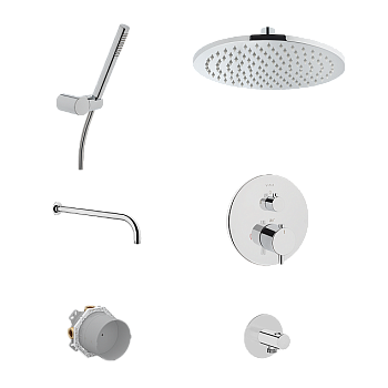 Origin Комплект встраиваемой душевой системы с термостатом на 2 потребителя, хром